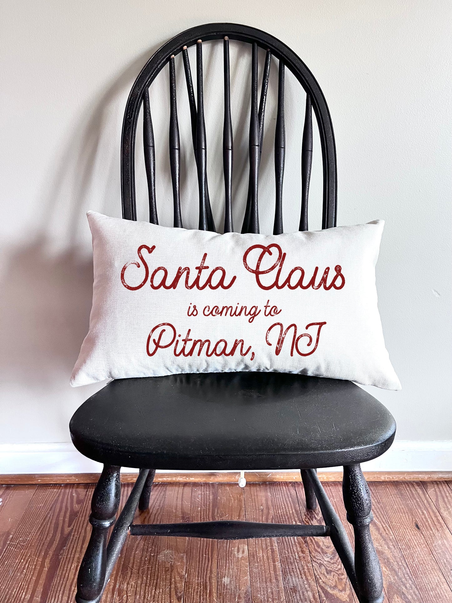 Personalized Santa Claus is coming to "Your Town" Pillow
