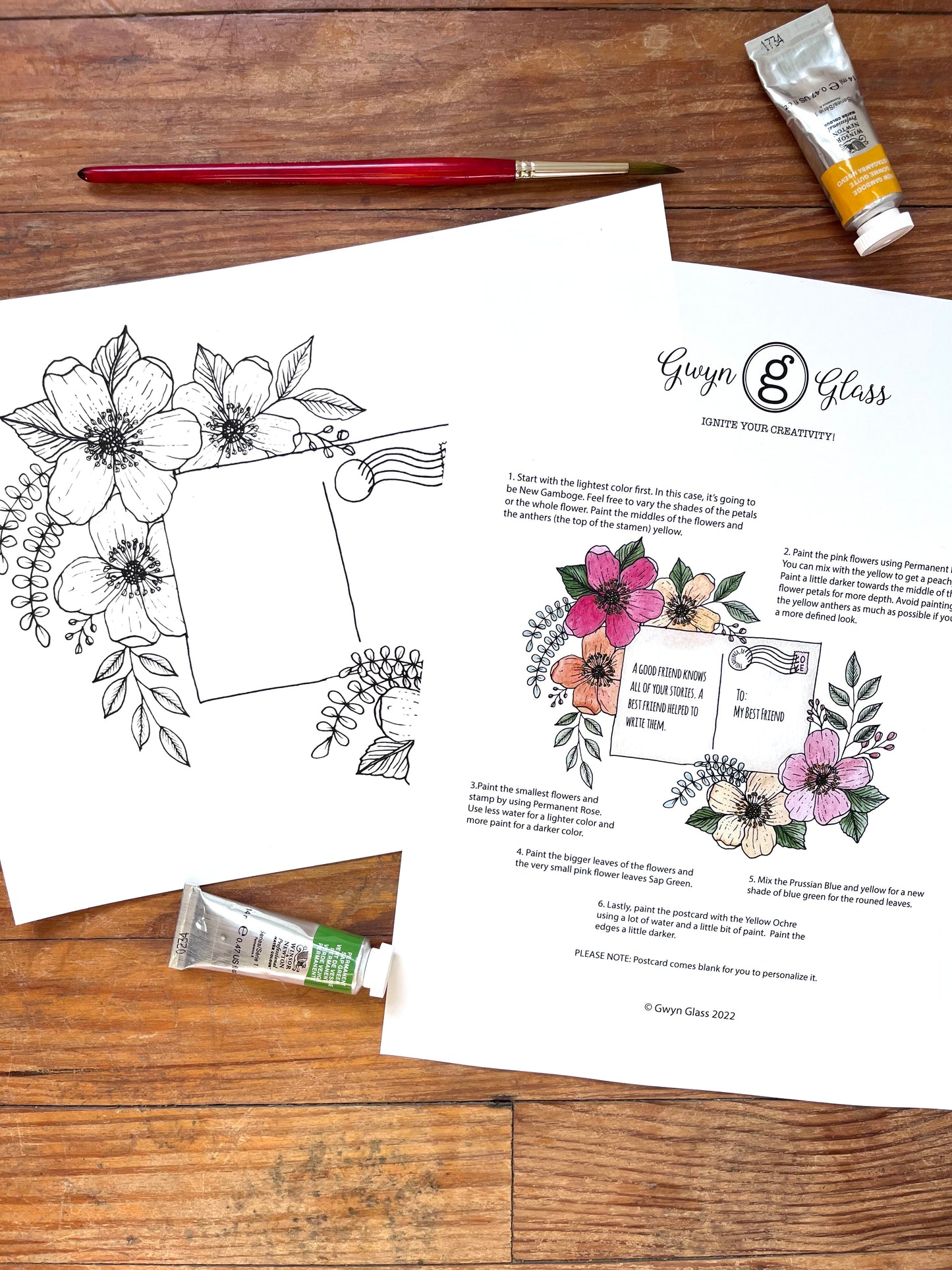 Postcard DIY Watercolor Kit