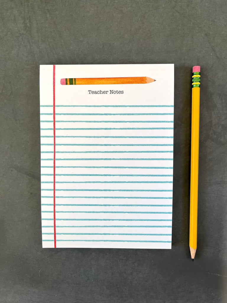 Teacher Notes Pencil Note Pad