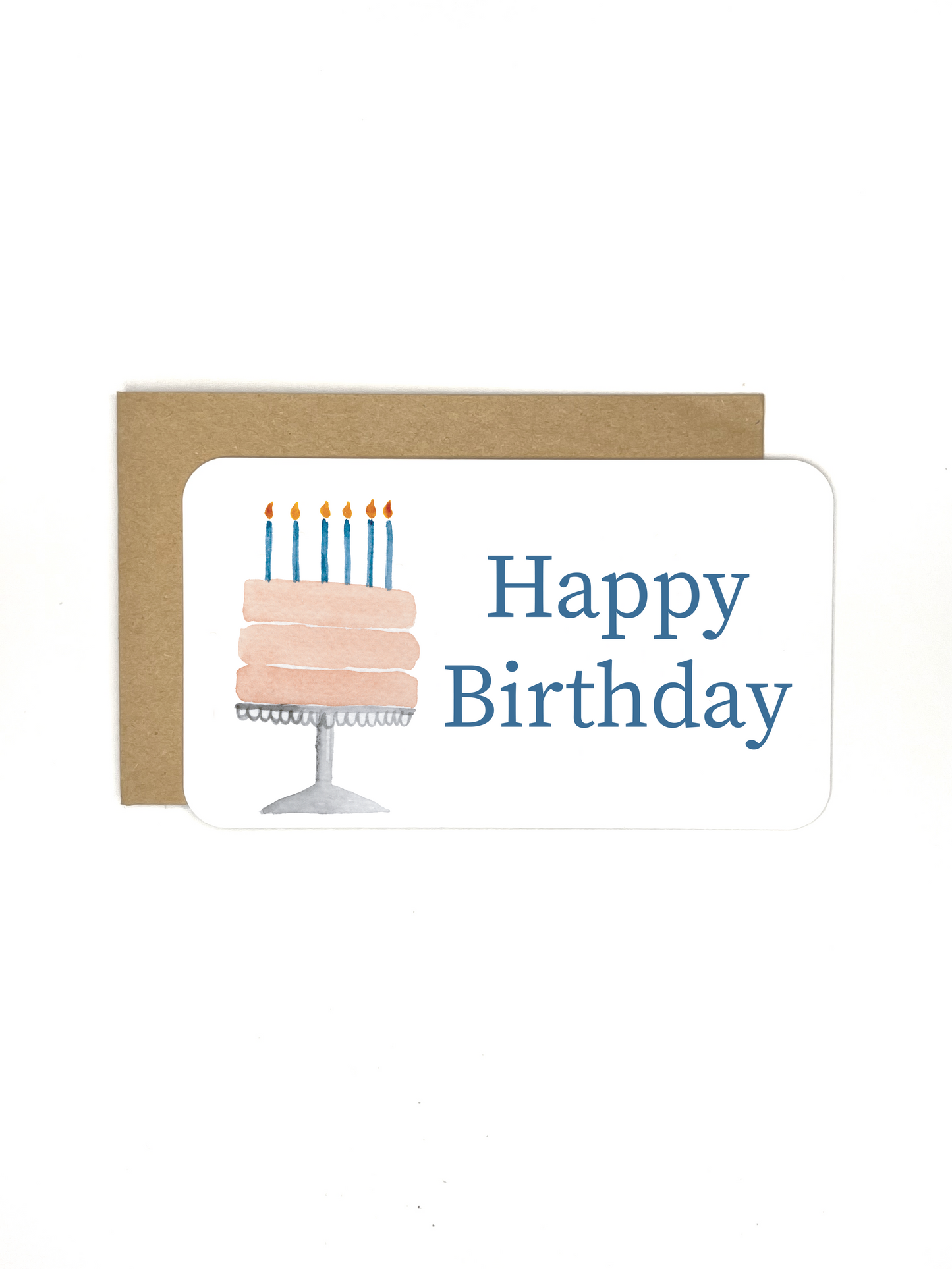 Mini Messages - Birthday Cake with Blue Candles