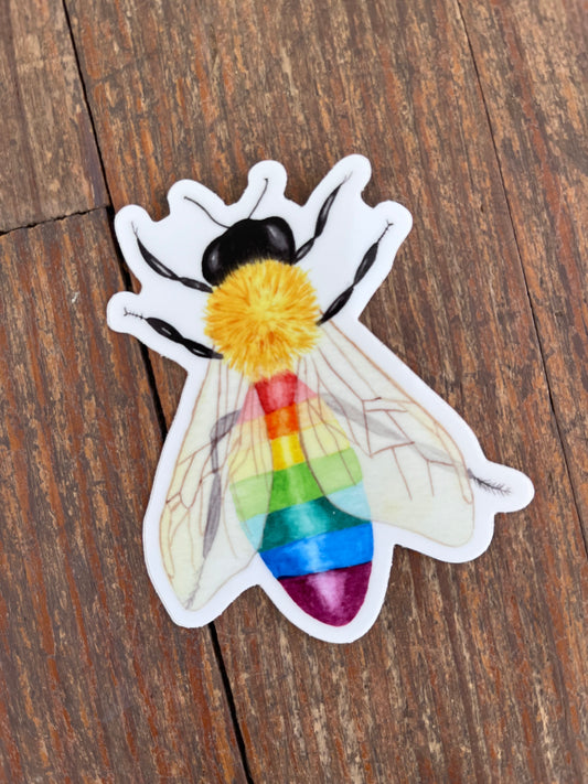 Rainbow Bee You Sticker, 2.5 x 3 in.