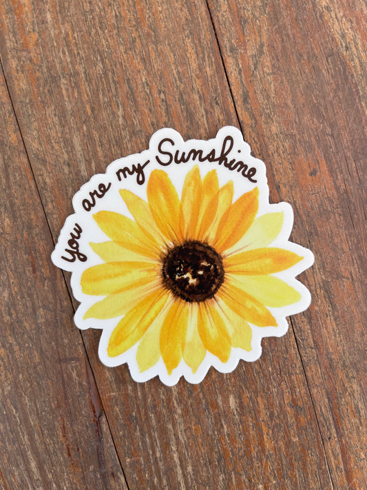 You Are My Sunshine Sunflower Sticker, 3x3 in.