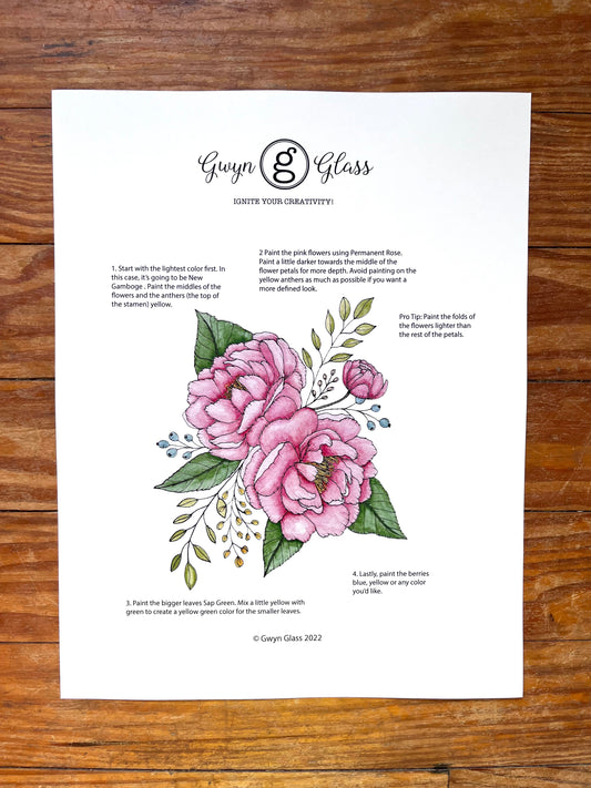 Peonies DIY Watercolor Kit