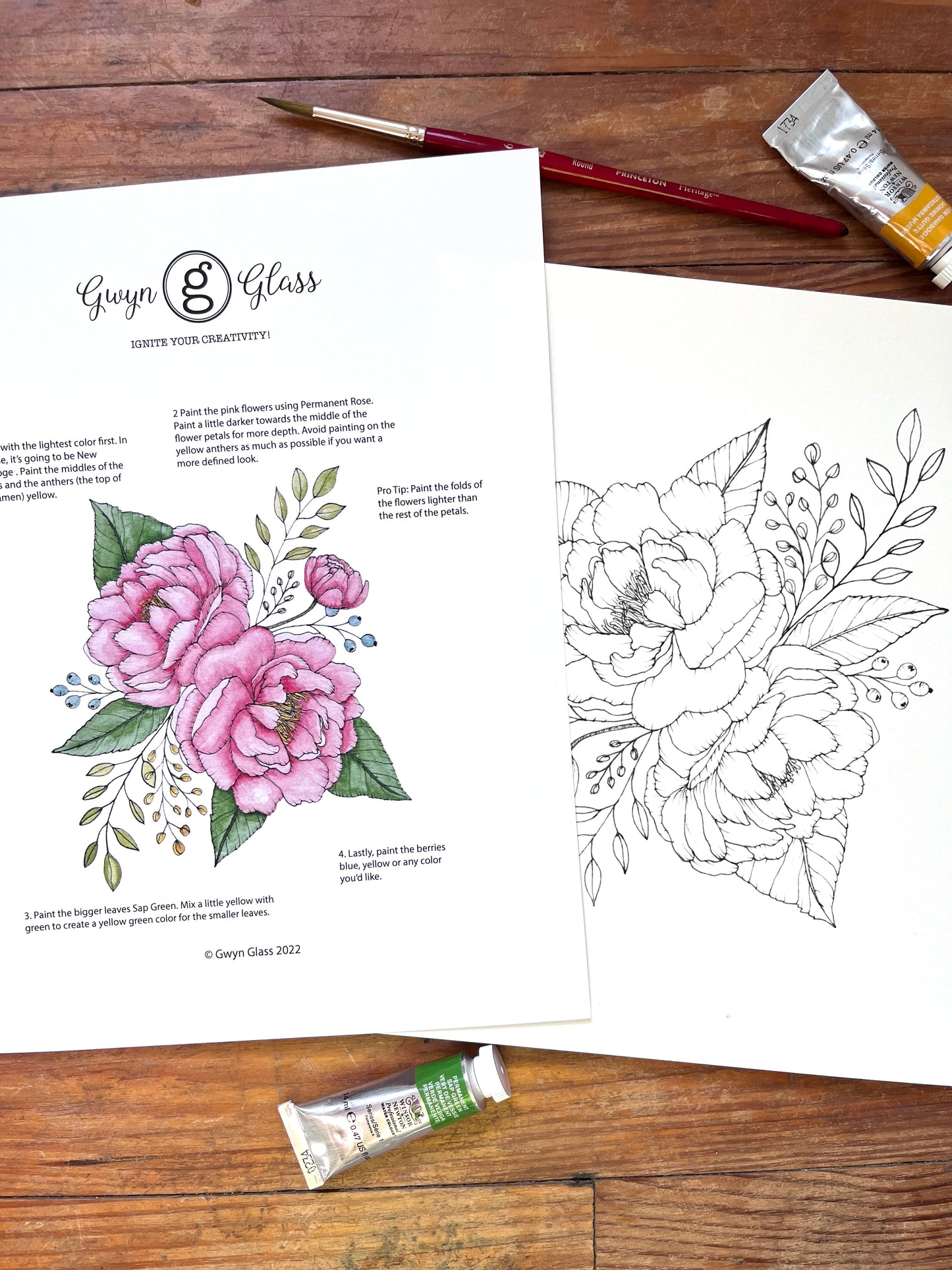 Peonies DIY Watercolor Kit